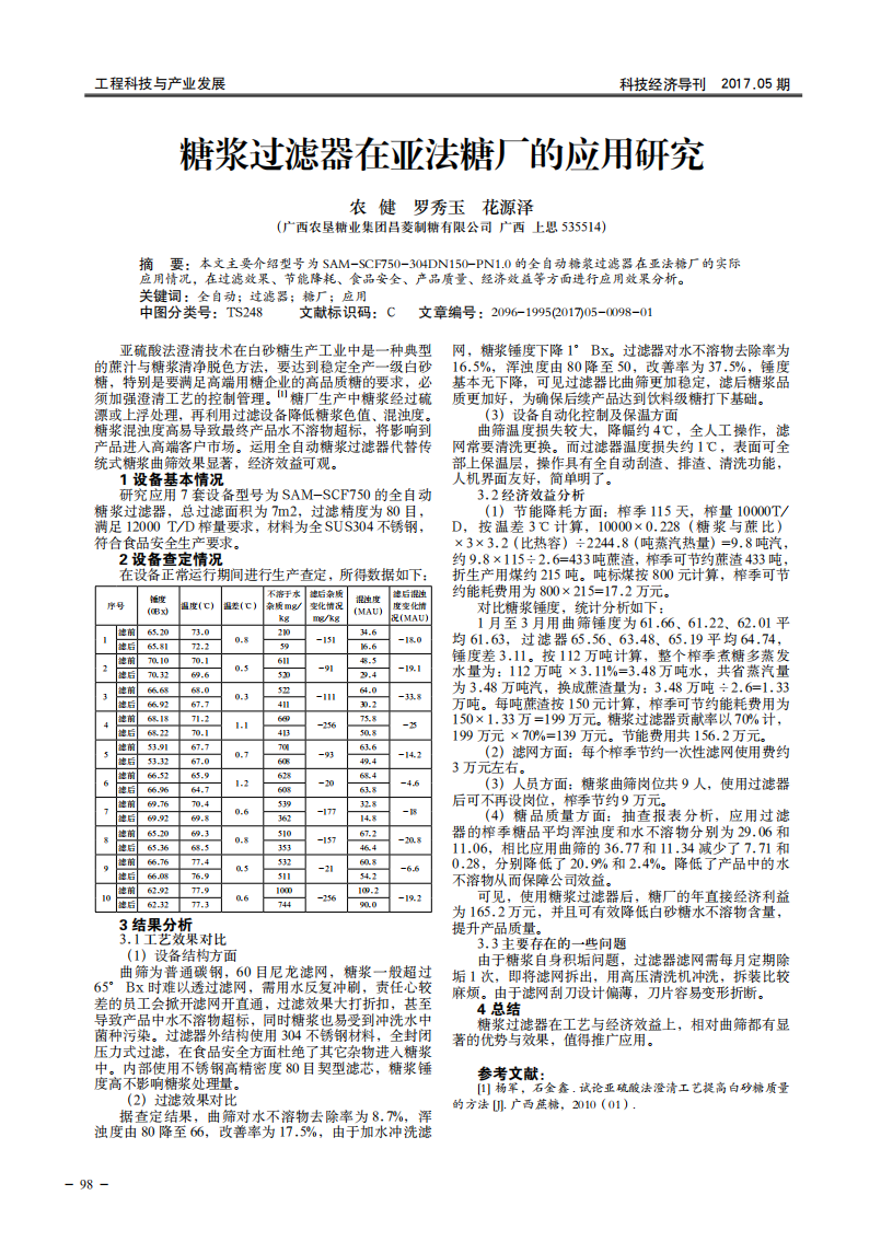 糖浆过滤器在亚法糖厂的应用研究_00.png